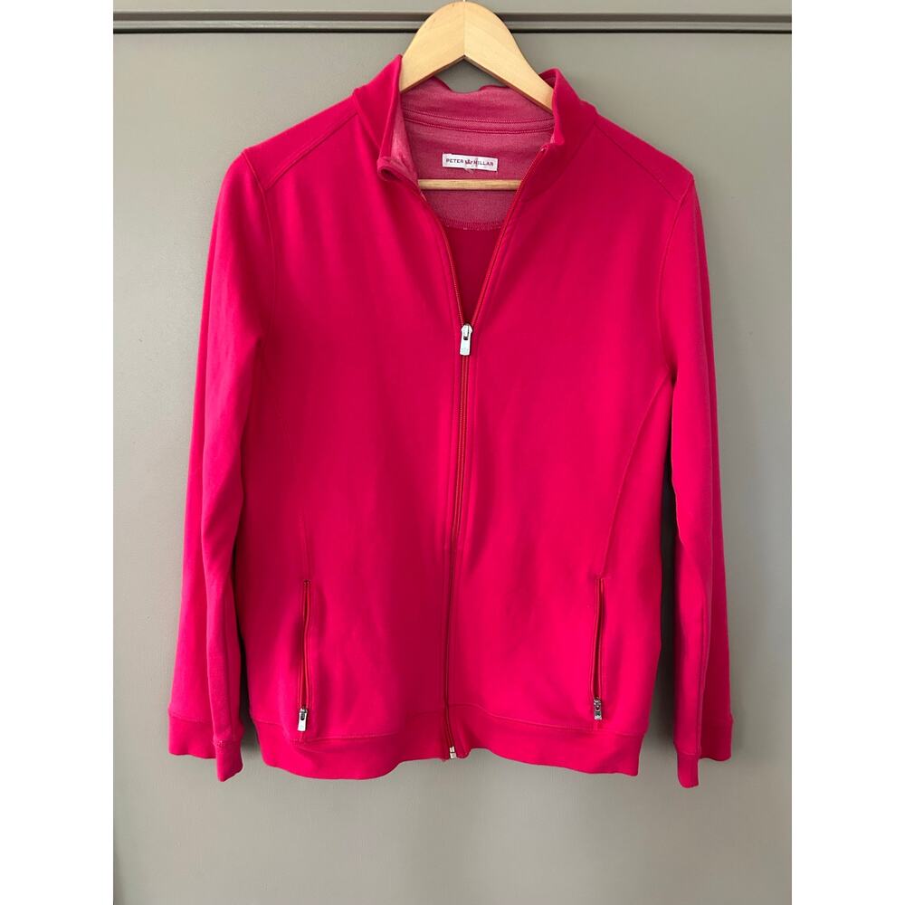 Peter Millar Pink Full Zip Performance Golf Jacket Sweatshirt athletic luxury